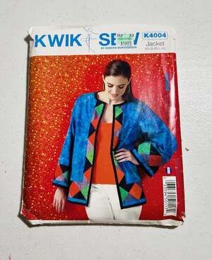 Kwik Sew K4004 Misses Jacket Sewing Pattern XS-XL Color Block Quilted Jacket